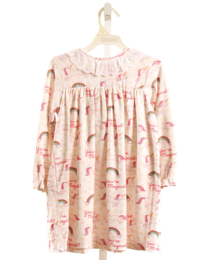 GRACE & JAMES  PINK  PRINT  KNIT DRESS WITH EYELET TRIM