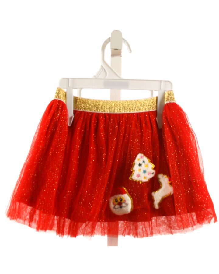 SWEET WINK  RED TULLE  APPLIQUED SKIRT