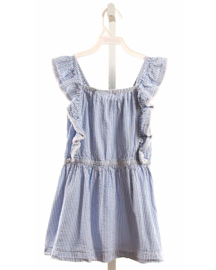 SNAPPER ROCK  BLUE SEERSUCKER STRIPED  DRESS WITH RUFFLE