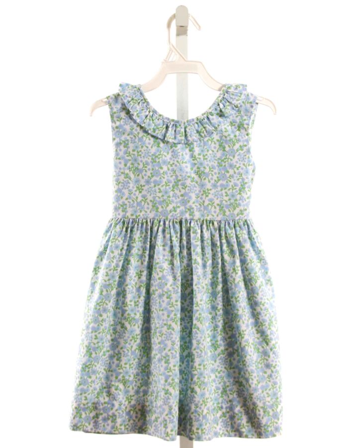 LITTLE ENGLISH  LT BLUE  FLORAL  DRESS WITH RUFFLE