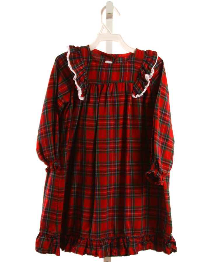SAL & PIMENTA  RED  PLAID  LOUNGEWEAR WITH EYELET TRIM