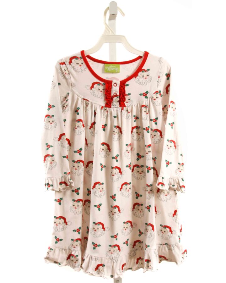 CLASSIC WHIMSY  WHITE  PRINT  LOUNGEWEAR WITH RUFFLE