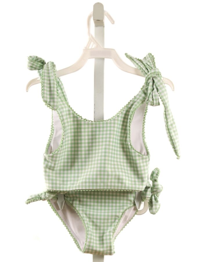 MINNOW  GREEN  GINGHAM  2-PIECE SWIMSUIT WITH PICOT STITCHING
