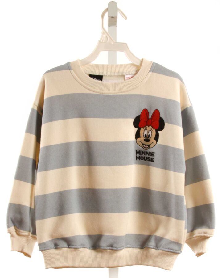 ZARA  LT BLUE  STRIPED APPLIQUED PULLOVER