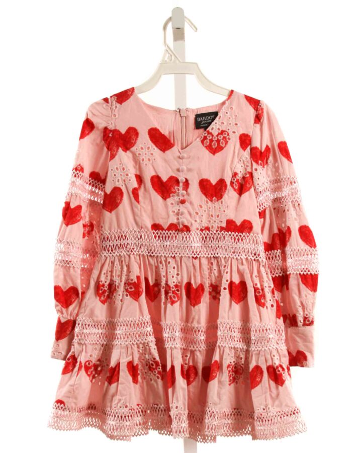 BARDOT RED EYELET PRINTED DESIGN DRESS