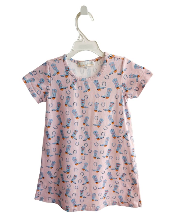 THE OAKS APPAREL   LT BLUE  PRINT  KNIT DRESS