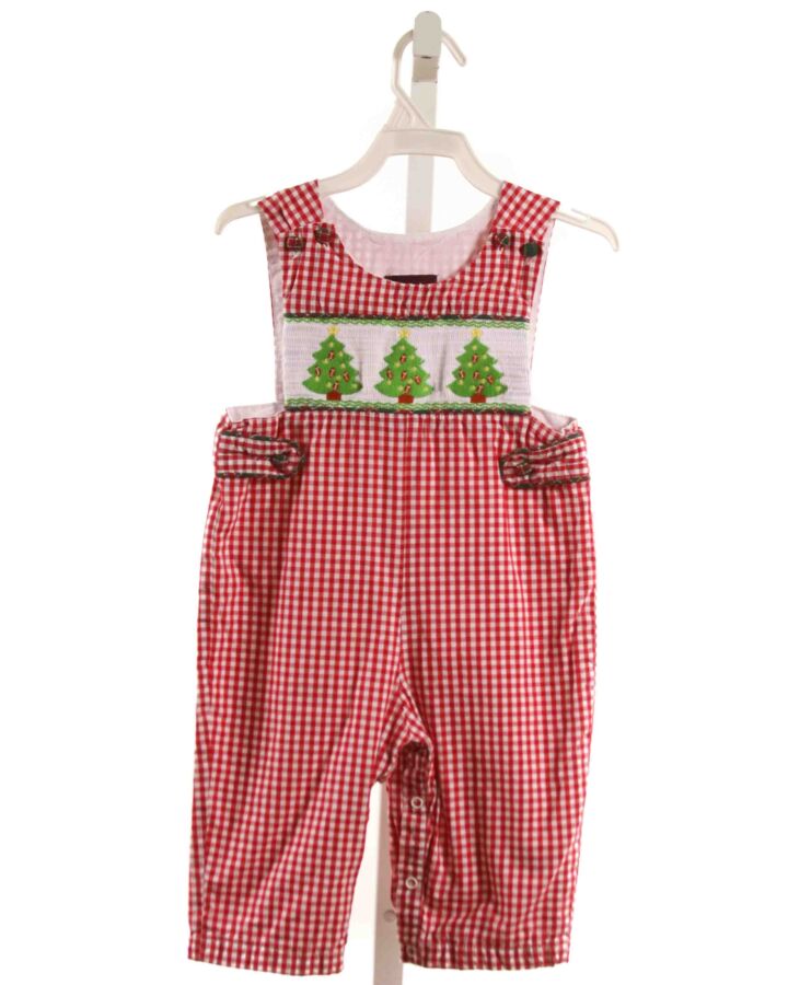 LIL CACTUS  RED  GINGHAM SMOCKED LONGALL