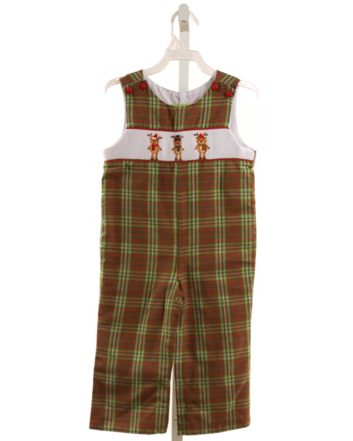 STELLYBELLY  GREEN  PLAID SMOCKED LONGALL