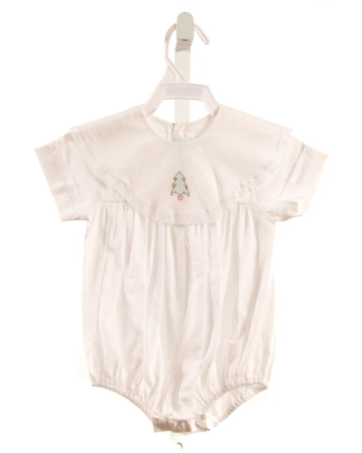 AURALUZ  WHITE   EMBROIDERED DRESSY BUBBLE WITH LACE TRIM