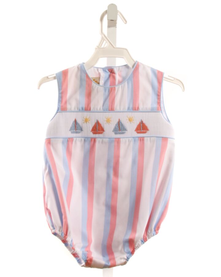THE BEAUFORT BONNET COMPANY  PINK  STRIPED SMOCKED BUBBLE