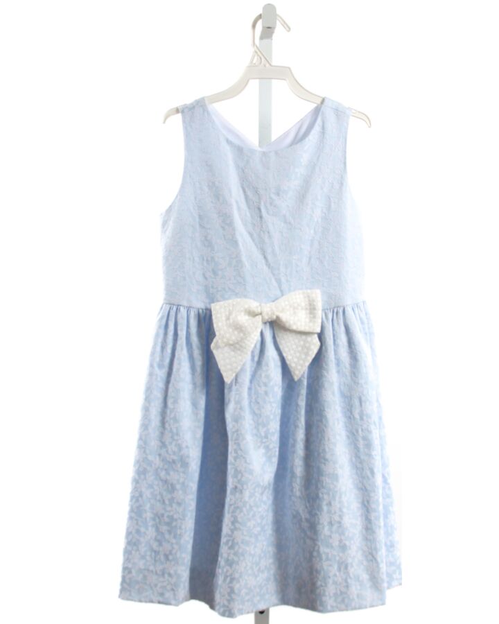 FLORENCE EISEMAN  LT BLUE   EMBROIDERED PARTY DRESS WITH BOW