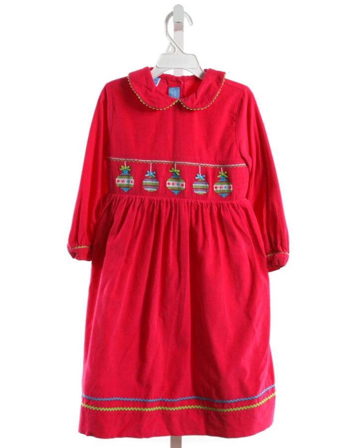 ANAVINI  HOT PINK CORDUROY  SMOCKED DRESS