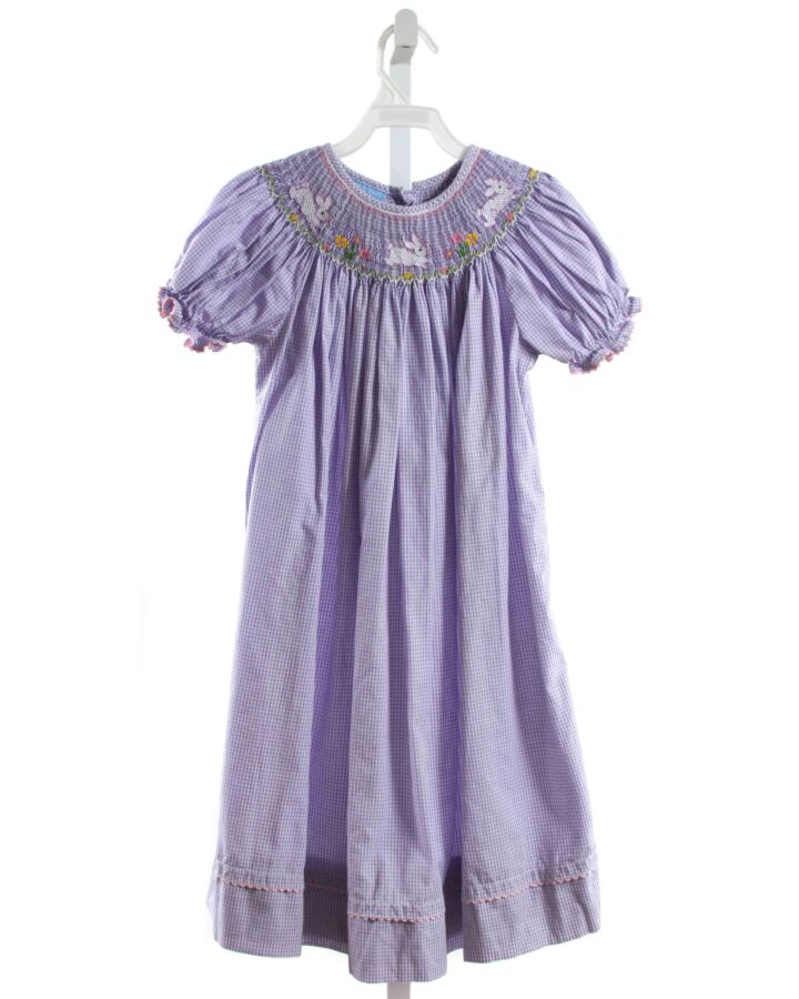 ANAVINI  LAVENDER  GINGHAM SMOCKED DRESS