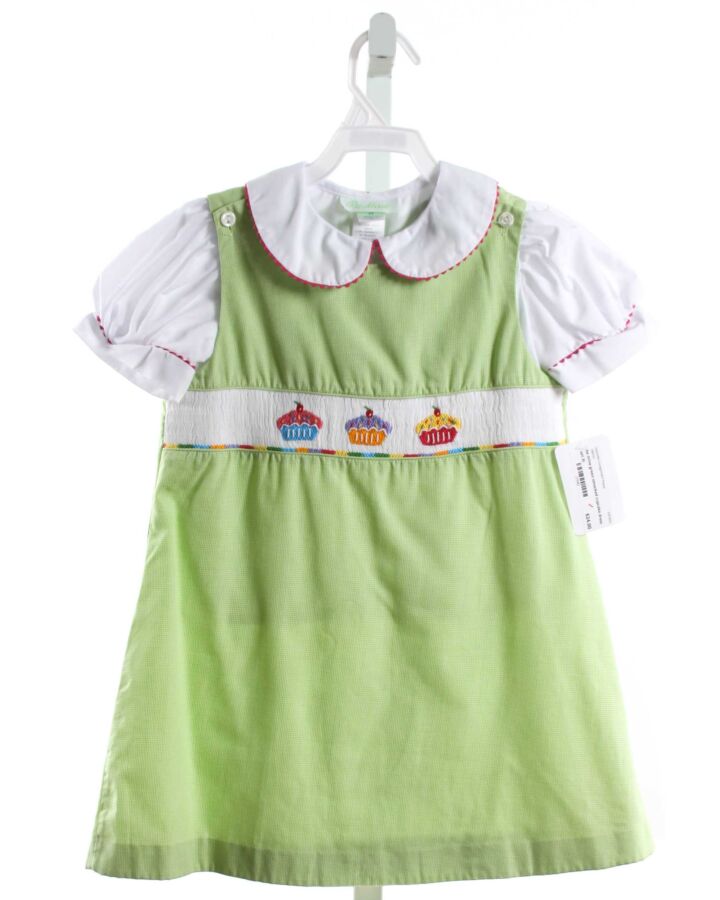 BE MINE  LT GREEN   SMOCKED DRESS