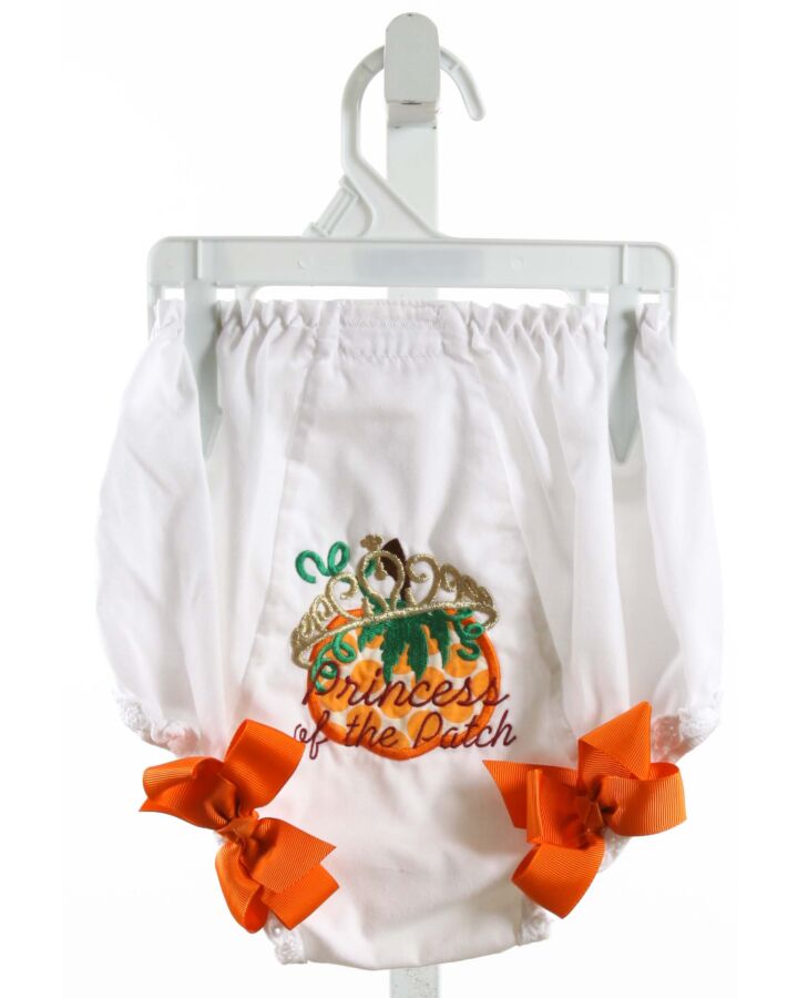 THE COUTURE BABY  WHITE   APPLIQUED BLOOMERS WITH BOW