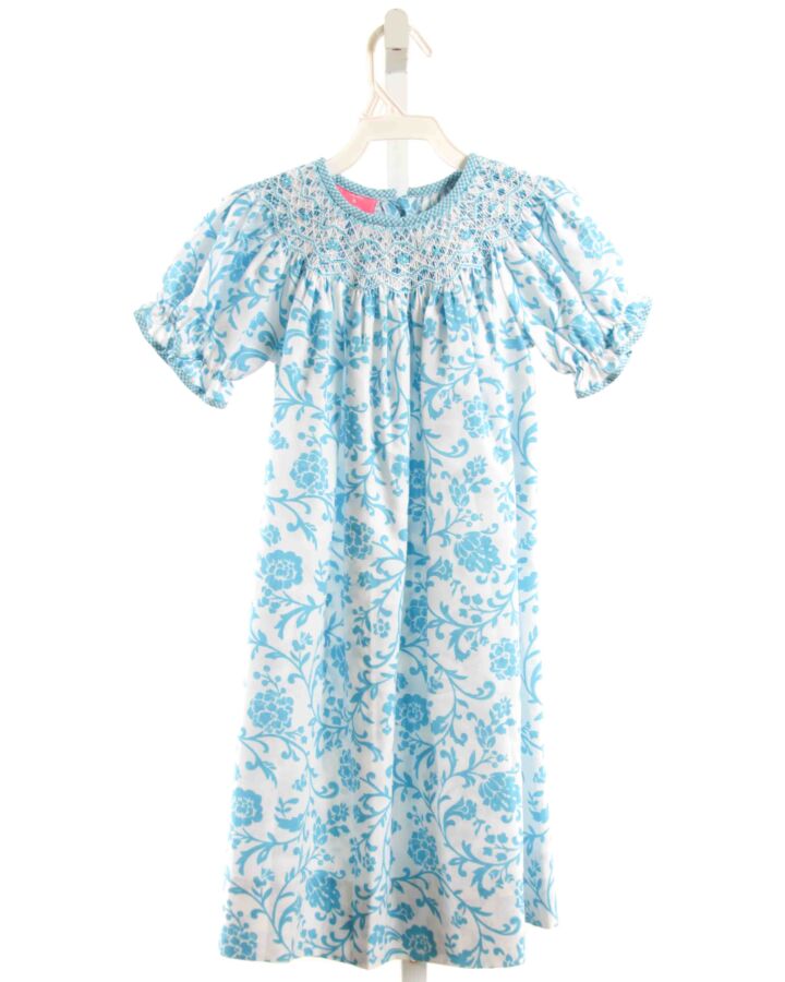 CLAIRE AND CHARLIE  AQUA  FLORAL SMOCKED DRESS