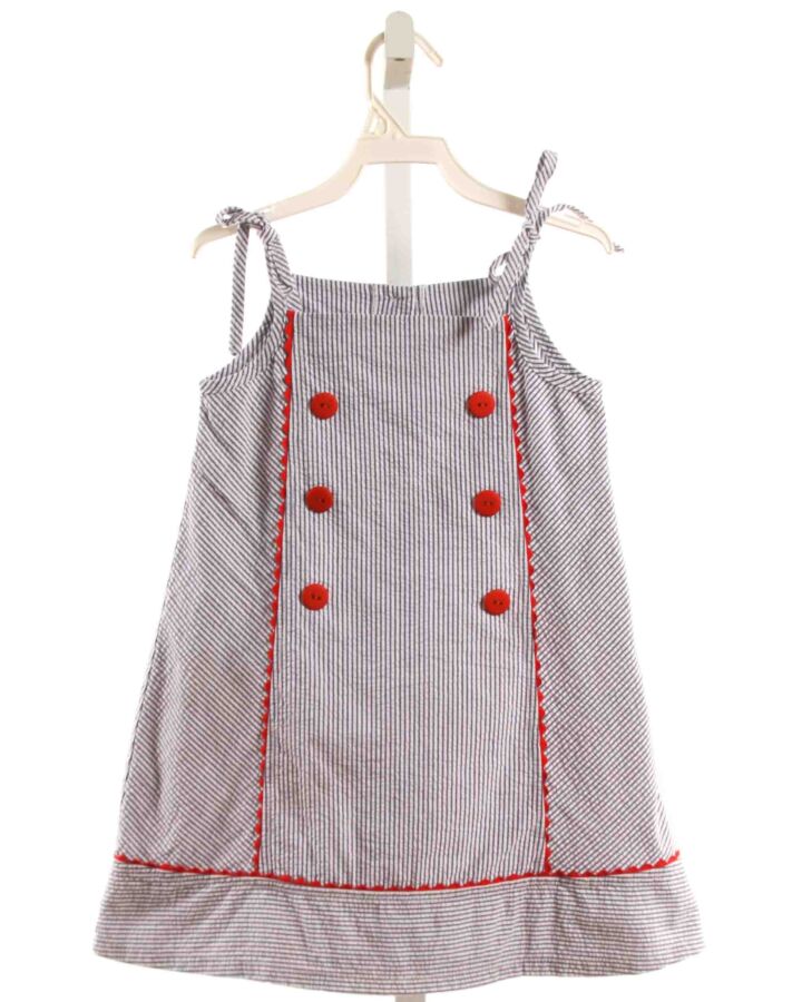 BELLA BLISS  NAVY SEERSUCKER STRIPED  DRESS