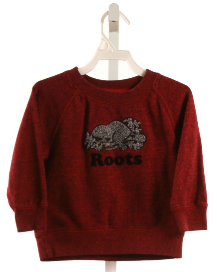 ROOTS  CRIMSON   APPLIQUED PULLOVER
