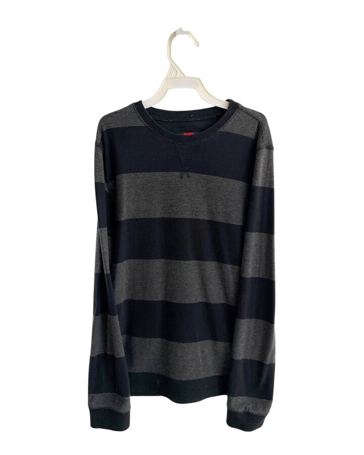QUIKSILVER  BLACK  STRIPED  KNIT LS SHIRT