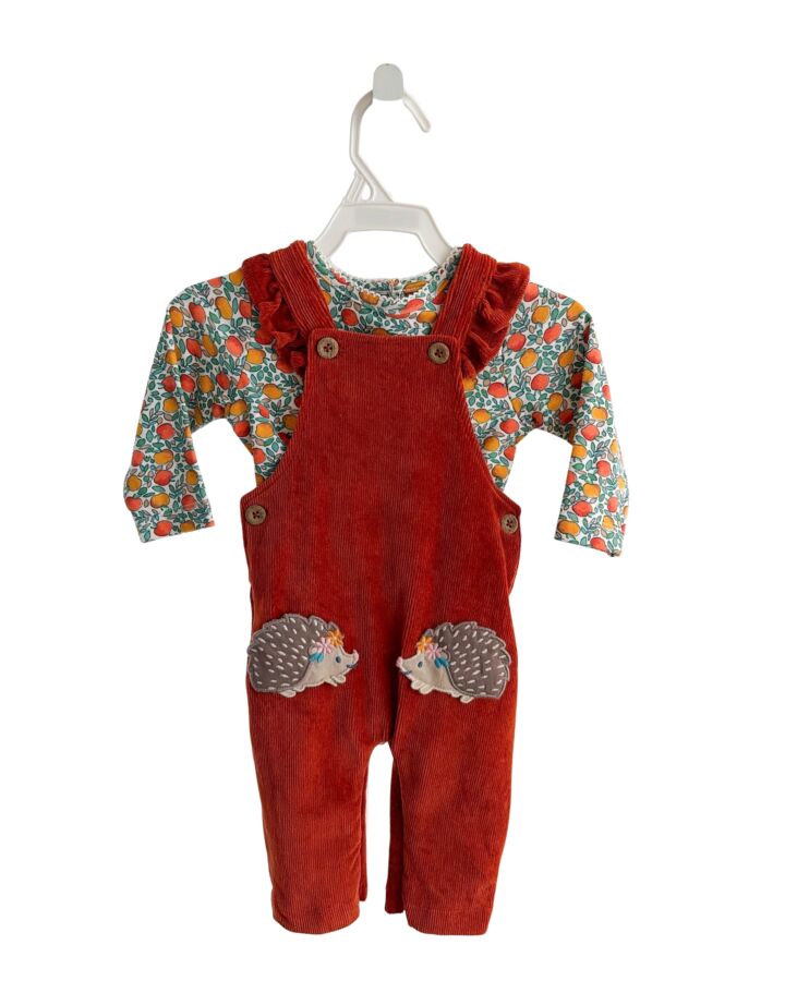 JOJO MAMAN BEBE  ORANGE CORDUROY FLORAL APPLIQUED ROMPER