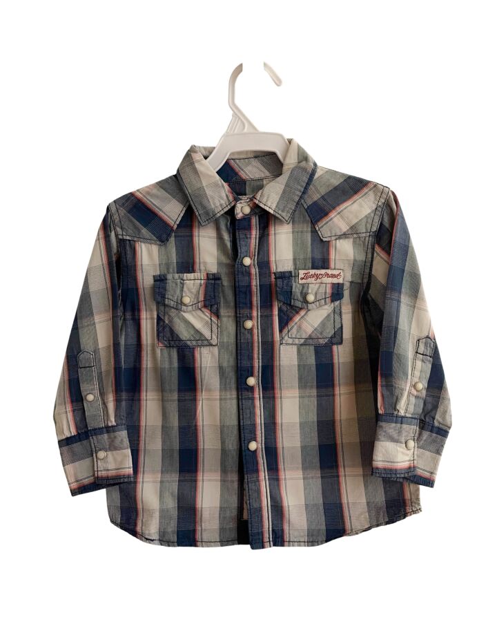 LUCKY BRAND  BLUE  PLAID  DRESS SHIRT