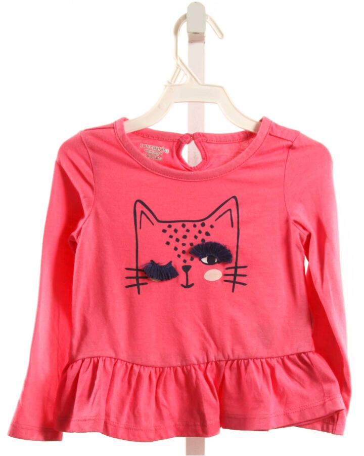 TOUGHSKINS  HOT PINK   APPLIQUED KNIT LS SHIRT