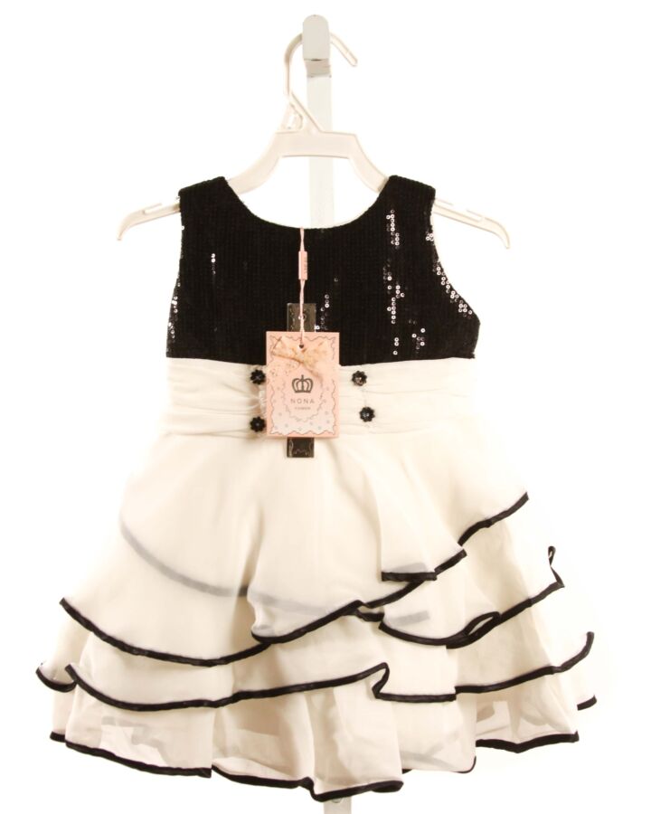 NONA  WHITE    PARTY DRESS WITH SEQUINS