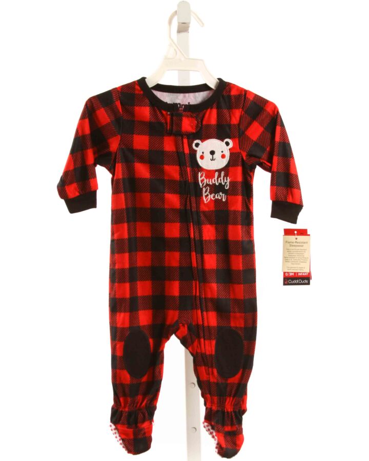 CUDDL DUDS  RED  PLAID APPLIQUED LAYETTE