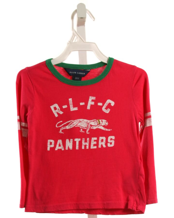 RALPH LAUREN  HOT PINK  PRINT  KNIT LS SHIRT