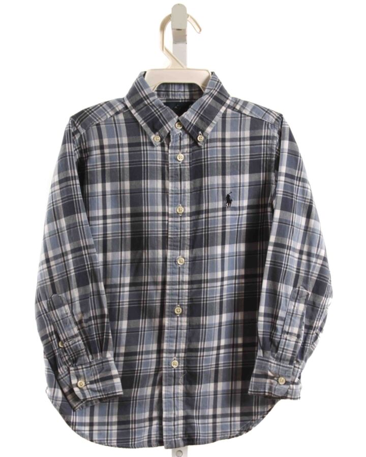 RALPH LAUREN  BLUE  PLAID  DRESS SHIRT