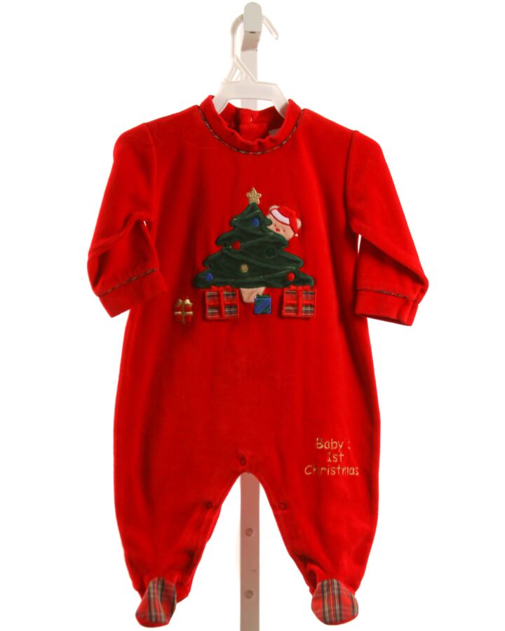 KOALA BABY  RED VELOUR  APPLIQUED LAYETTE