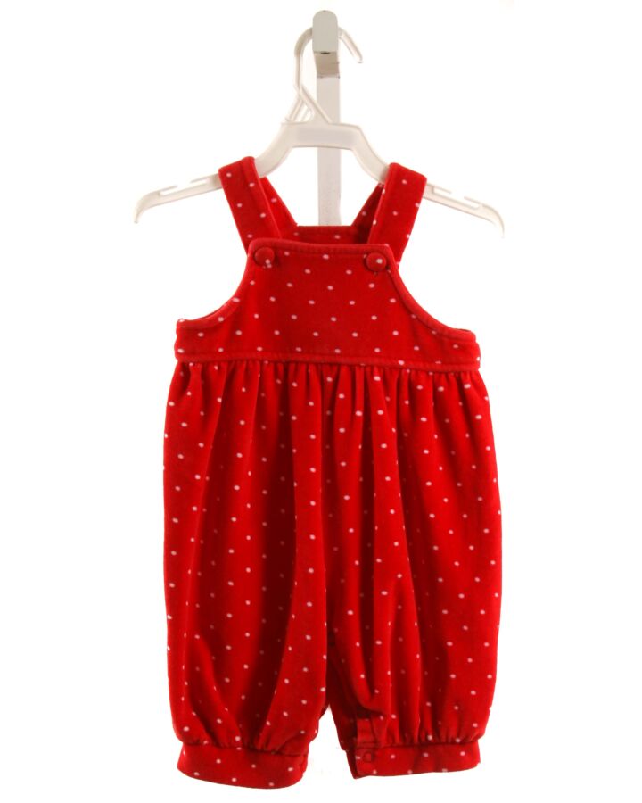 HARTSTRINGS RED VELOUR POLKA DOT ROMPER
