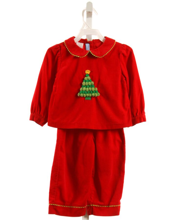 MONDAY'S CHILD  RED CORDUROY  APPLIQUED 2-PIECE OUTFIT