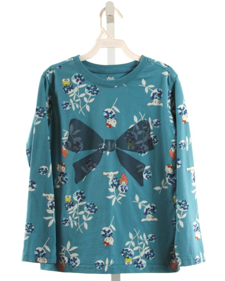 TEA  BLUE  FLORAL  KNIT LS SHIRT