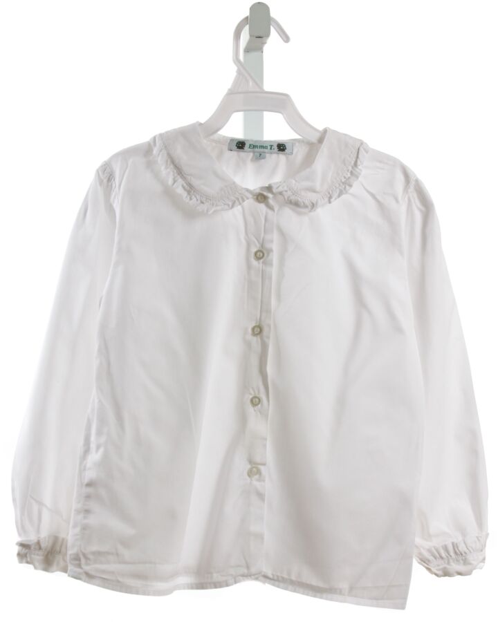 EMMA T.  WHITE  CLOTH LS SHIRT WITH RUFFLE