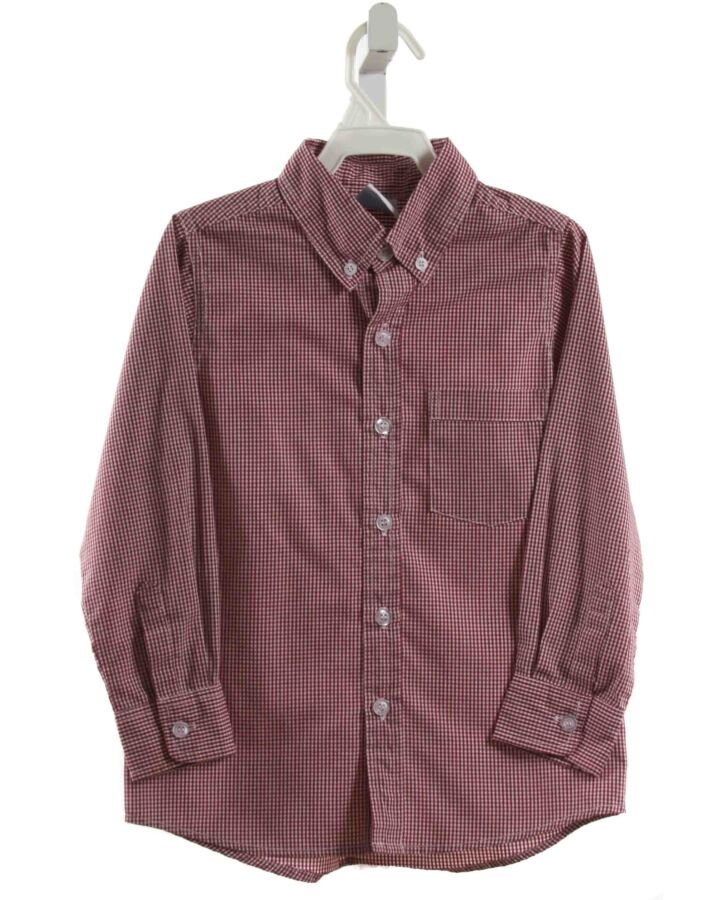 REMEMBER NGUYEN  MAROON  GINGHAM  DRESS SHIRT