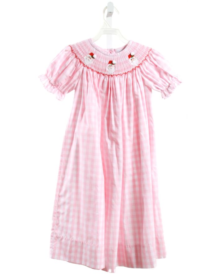 DELANEY  PINK  GINGHAM SMOCKED DRESS