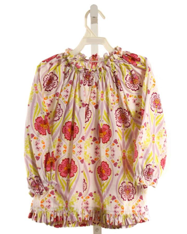 RED BEANS  MULTI-COLOR  FLORAL  SHIRT-LS