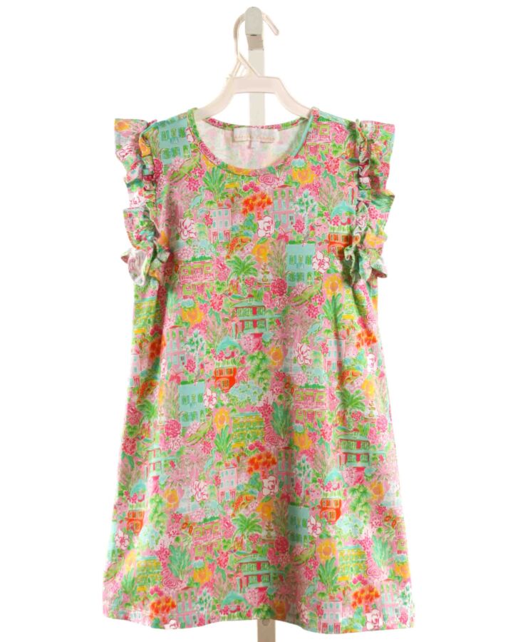 THE OAKS APPAREL   LIME GREEN  FLORAL  KNIT DRESS