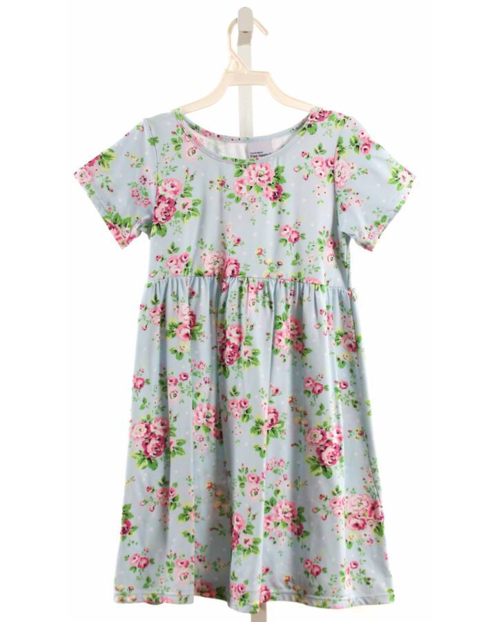 FLAP HAPPY  LT BLUE  FLORAL  KNIT DRESS