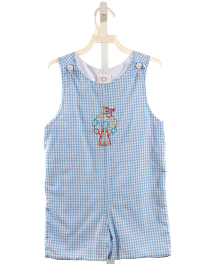 THE PROPER PEONY  LT BLUE  GINGHAM EMBROIDERED JON JON