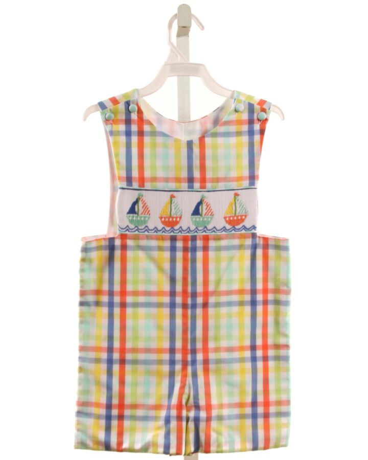 SHRIMP & GRITS  MULTI-COLOR  PLAID SMOCKED JON JON