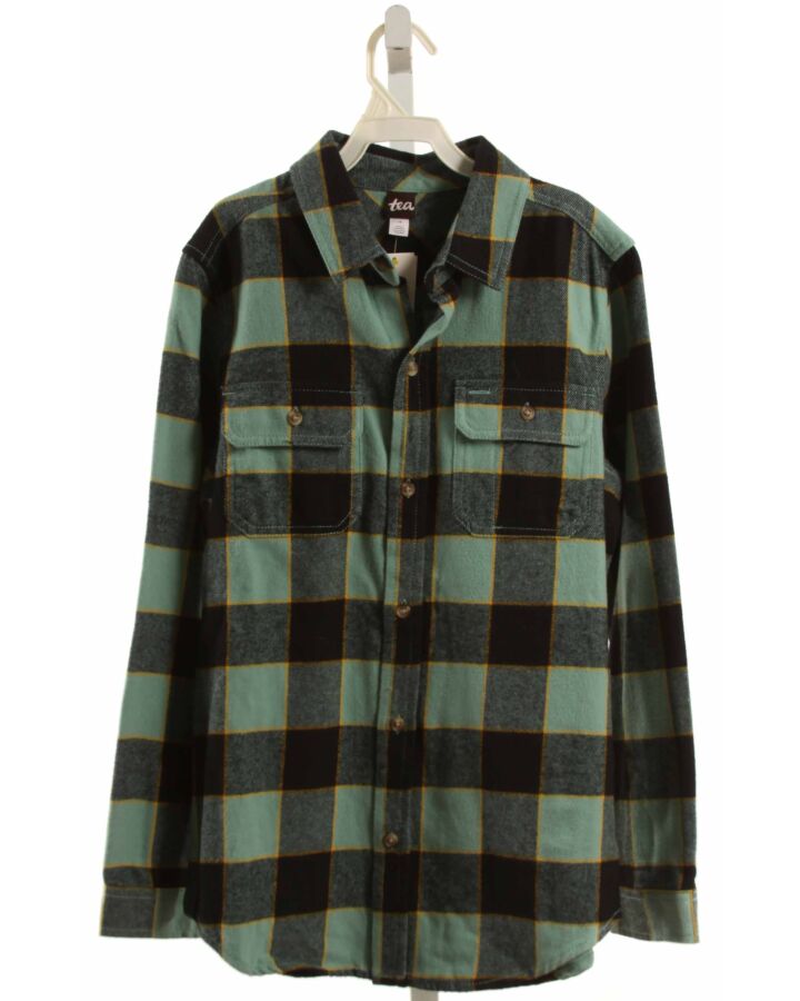 TEA  BLACK FLANNEL CHECK  DRESS SHIRT