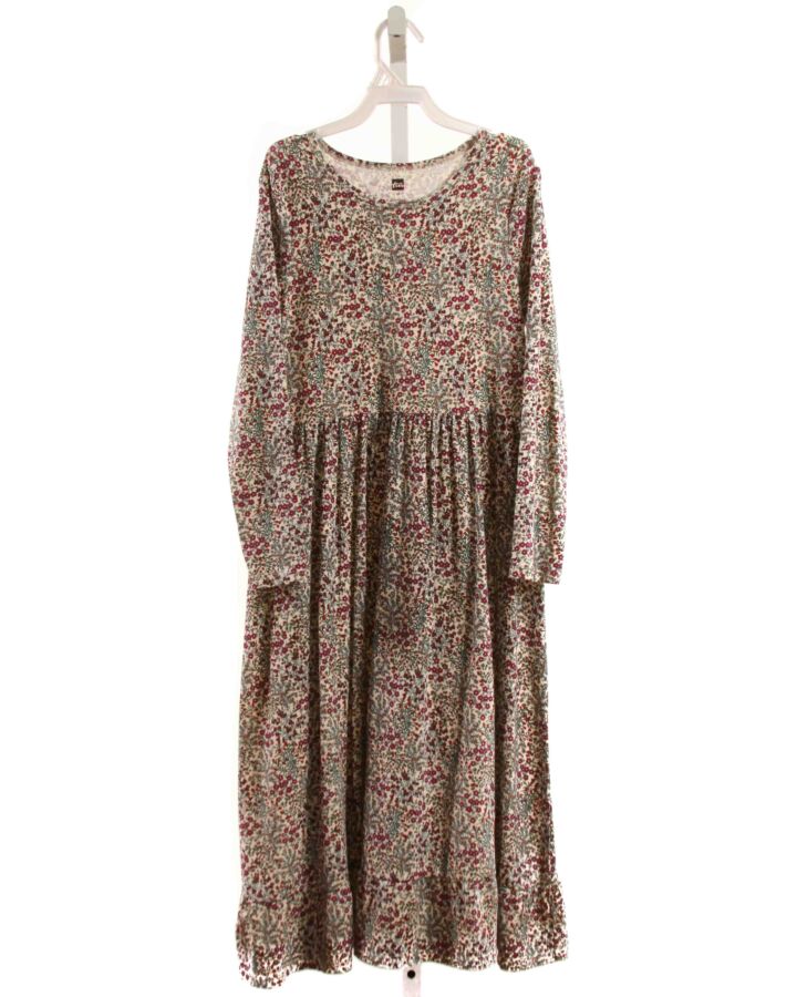 TEA  MAROON  FLORAL  KNIT DRESS