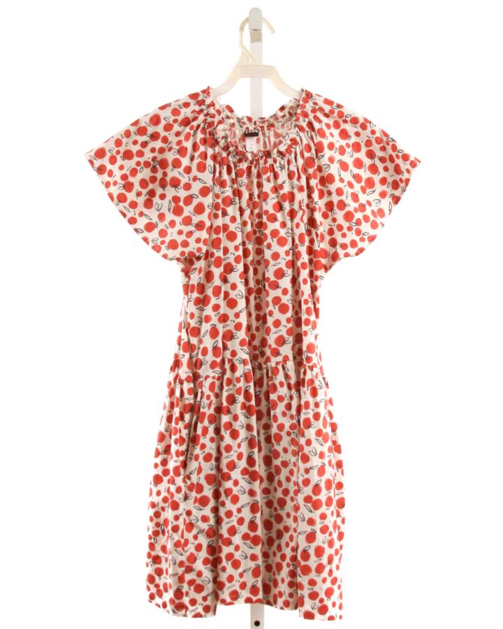 TEA  RED LINEN POLKA DOT  DRESS