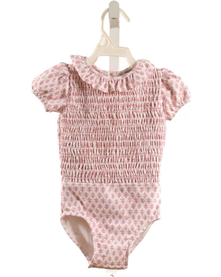 MINNOW  PINK   SMOCKED 1-PIECE SWIMSUIT