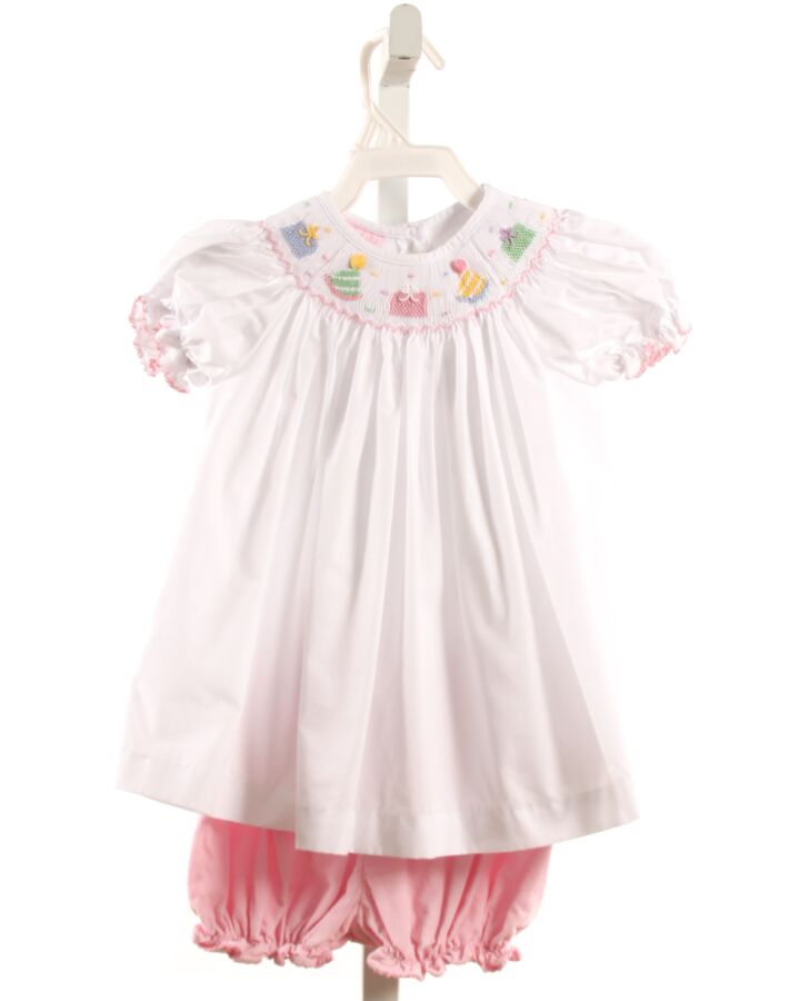 PETIT BEBE  WHITE   SMOCKED 2-PIECE OUTFIT