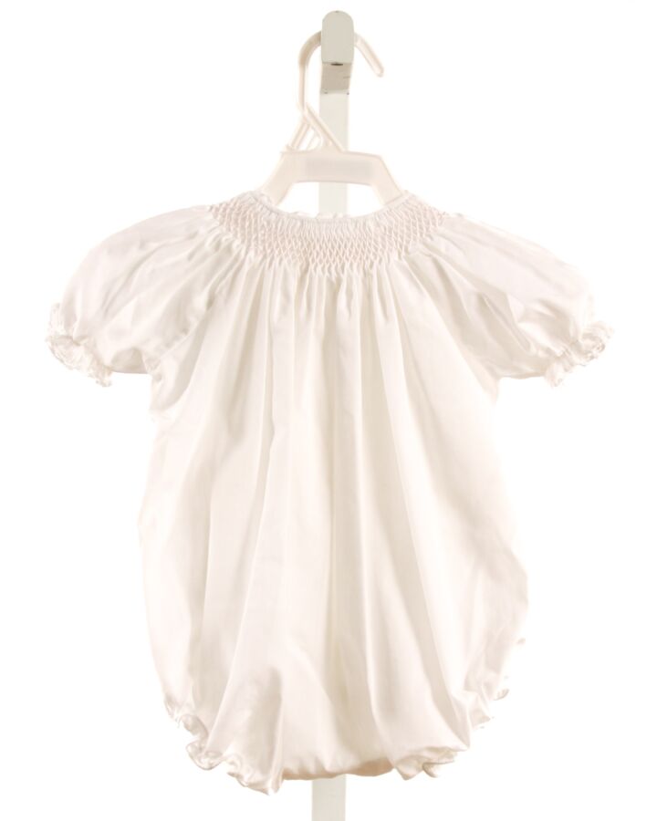 NO TAG  WHITE   SMOCKED BUBBLE WITH LACE TRIM