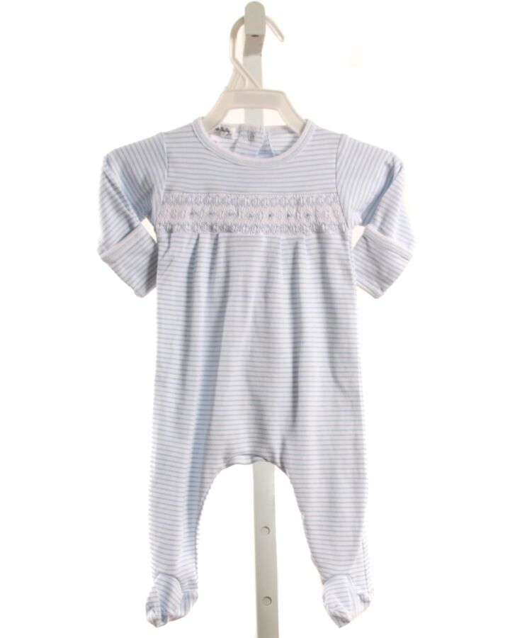 MAGNOLIA BABY  LT BLUE  STRIPED SMOCKED LAYETTE