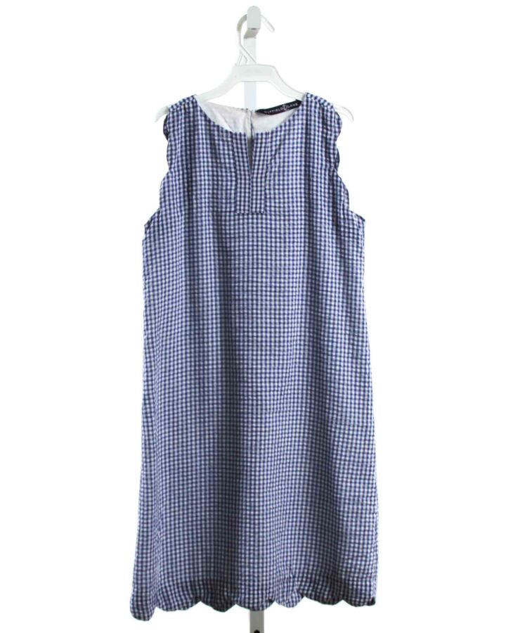 DUFFIELD LANE  BLUE SEERSUCKER GINGHAM  DRESS